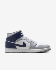Nike Jordan 1 Mid Wolf Grey Midnight Navy